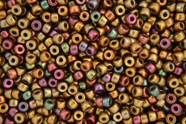10g Matubo 8/0 Round Czech Seed Beads 3mm Bronze Rainbow B