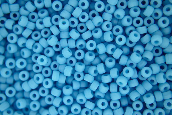 10g Matubo 8/0 Round Czech Seed Beads 3mm Matte Blue Turquoise