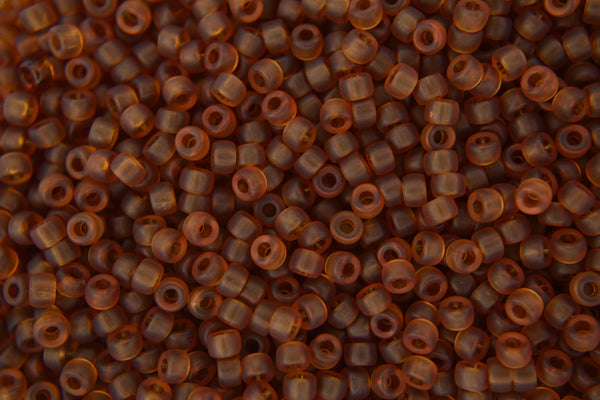 10g Matubo 8/0 Round Czech Seed Beads 3mm Smoky Topaz Matt