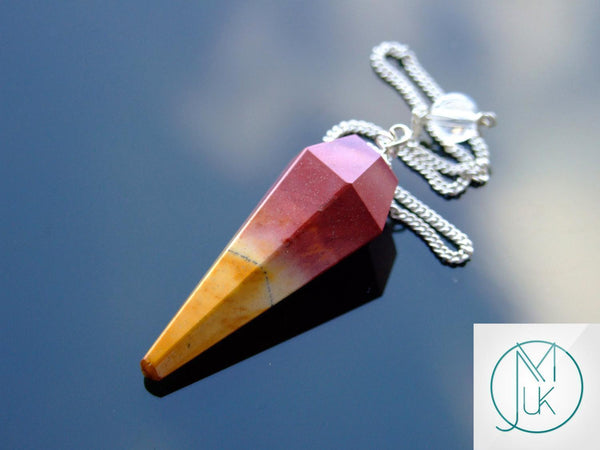 Mookaite Natural Gemstone Pendulum Chakra Reiki Dowsing Handmade Beadacious