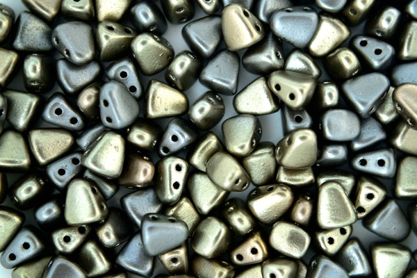 10g Matubo Nib-Bit Czech Beads 5x6mm Matte Metallic Leather