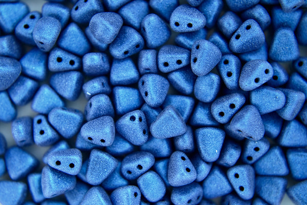 10g Matubo Nib-Bit Czech Beads 5x6mm Metallic Suede Blue