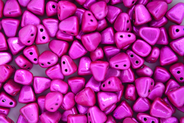 10g Matubo Nib-Bit Czech Beads 5x6mm Metalust Hot Pink