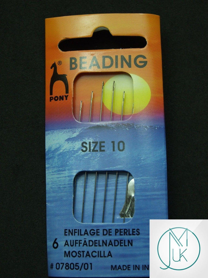 Pony Beading Needles Pack of 6 Sizes 10 Beadacious