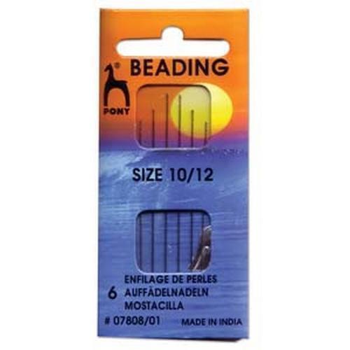 Pony Beading Needles Pack of 6 Sizes 10 and 12 Mixed Beadacious