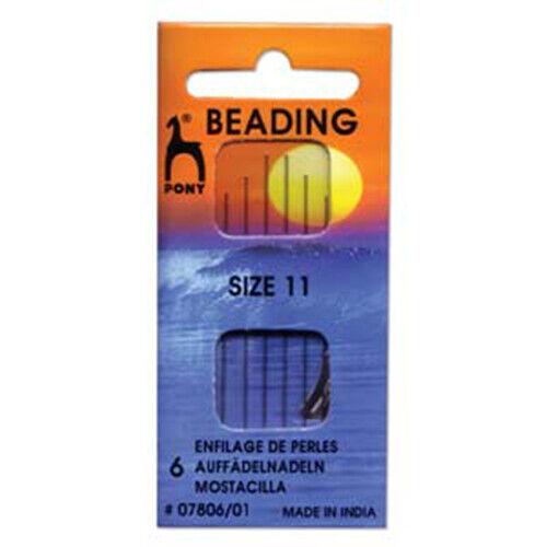 Pony Beading Needles Pack of 6 Sizes 11 Beadacious