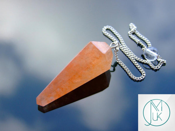 Red Aventurine Natural Gemstone Pendulum Chakra Reiki Dowsing Handmade Beadacious