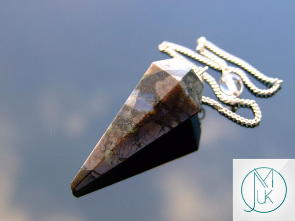 Rhyolite Natural Gemstone Pendulum Chakra Reiki Dowsing Handmade Beadacious