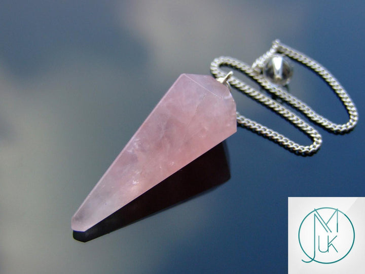 Rose Quartz Natural Gemstone Pendulum Chakra Reiki Dowsing Handmade Beadacious