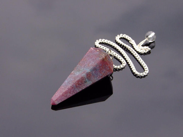 Ruby Kyanite Natural Gemstone Pendulum Chakra Reiki Dowsing Handmade Beadacious