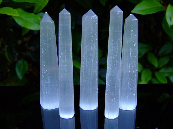 Selenite Obelisk Handmade Tower Polished Natural Gemstone Beadacious