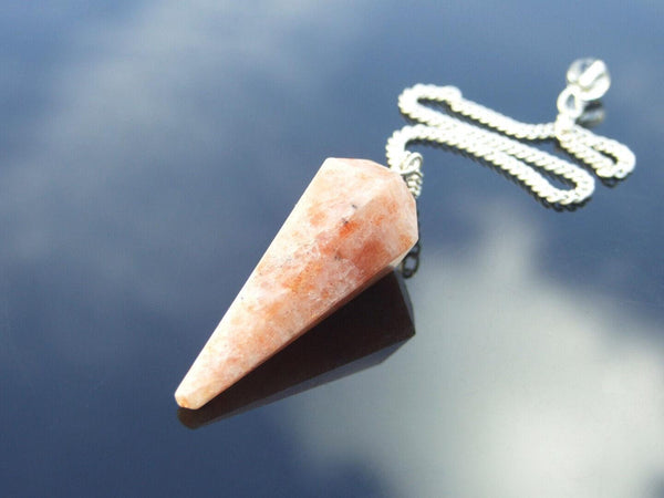 Sunstone Natural Gemstone Pendulum Chakra Reiki Dowsing Handmade Beadacious