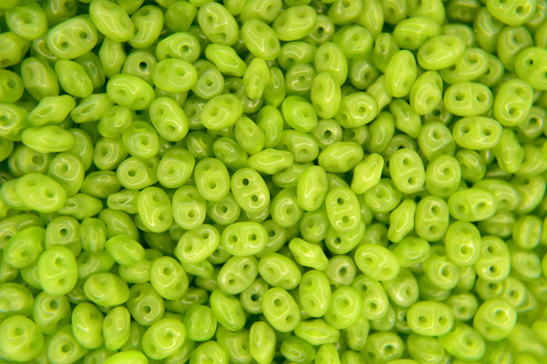 10g Matubo SuperDuo Czech Seed Beads 2.5x5mm Opal Green Peridot