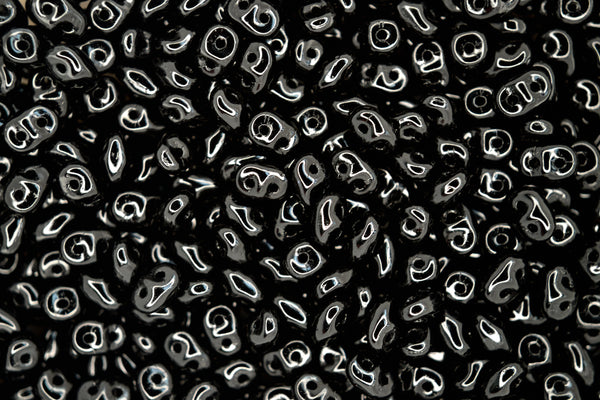 100g WHOLESALE Matubo SuperDuo Czech Seed Beads 2.5x5mm Opaque Jet Black