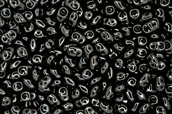 50g WHOLESALE Matubo SuperDuo Czech Seed Beads 2.5x5mm Opaque Jet Black