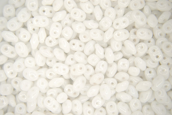 100g WHOLESALE Matubo SuperDuo Czech Seed Beads 2.5x5mm Opaque Chalk White