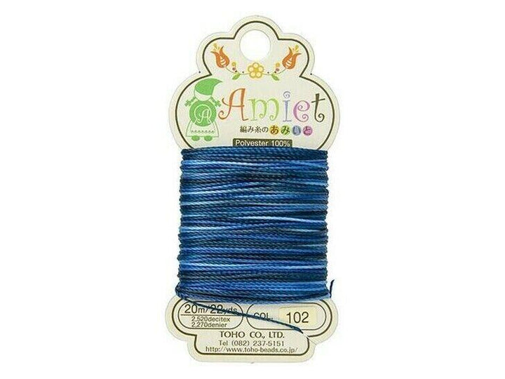 TOHO Amiet Beading Thread Blue Variegated 20 Meters/22 Yards Beadacious