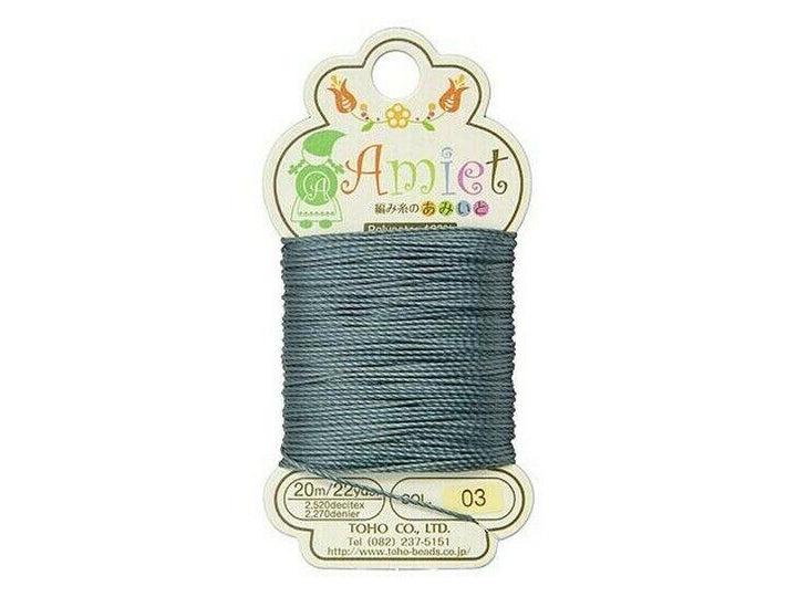 TOHO Amiet Beading Thread Charcoal 20 Meters/22 Yards Beadacious