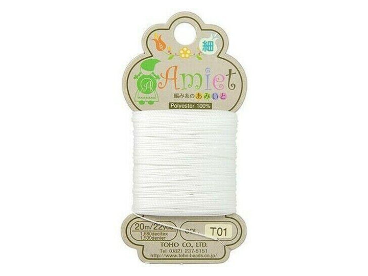 TOHO Amiet Beading Thread Fine White 20 Meters/22 Yards Beadacious