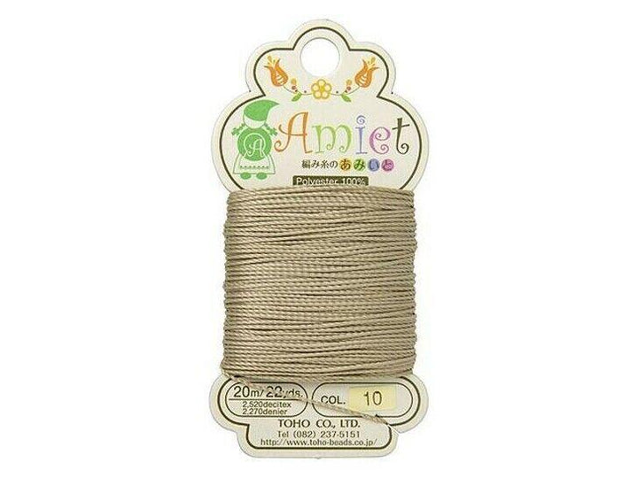 TOHO Amiet Beading Thread Khaki 20 Meters/22 Yards Beadacious