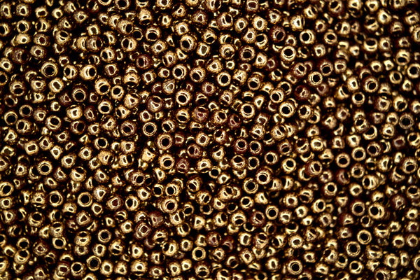 10g TOHO 11/0 Round Japanese Seed Beads 2mm 1705 Gilded Marble Brown