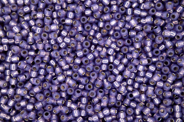 10g TOHO 11/0 Round Japanese Seed Beads 2mm 2124 Silver Lined Milky Lavender
