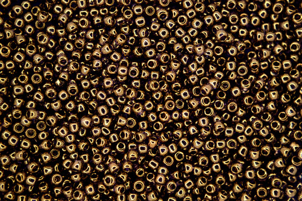 10g TOHO 11/0 Round Japanese Seed Beads 2mm 325 Gold Lustered Light Tanzanite