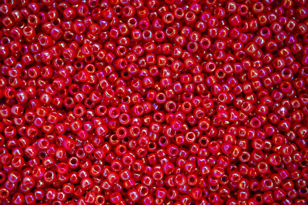 10g TOHO 11/0 Round Japanese Seed Beads 2mm 405 Opaque Rainbow Cherry