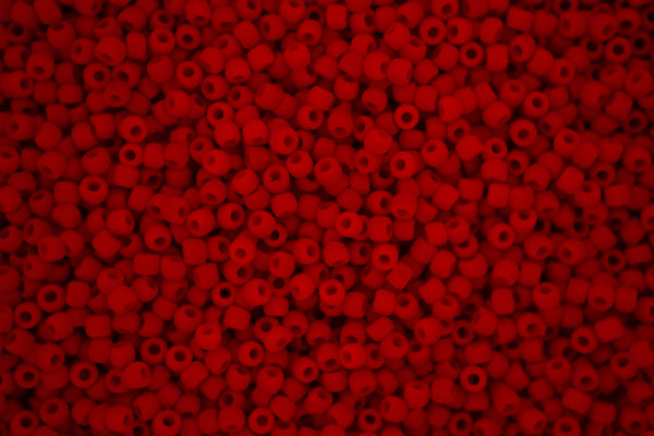 10g TOHO 11/0 Round Japanese Seed Beads 2mm 45AF Opaque Frosted Cherry