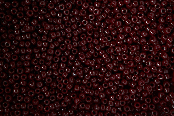 10g TOHO 11/0 Round Japanese Seed Beads 2mm 46 Opaque Oxblood