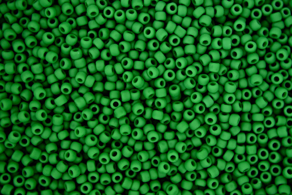 10g TOHO 11/0 Round Japanese Seed Beads 2mm 47DF Opaque Frosted Shamrock