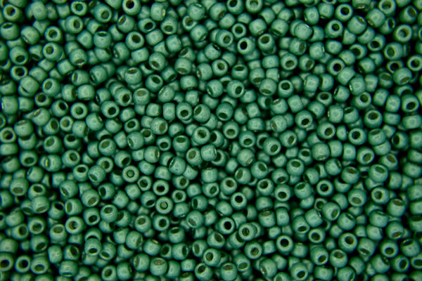 10g TOHO 11/0 Round Japanese Seed Beads 2mm 561F Galvanized Matte Light Teal