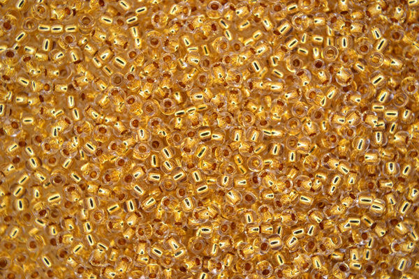 10g TOHO 11/0 Round Japanese Seed Beads 2mm 701 24K Gold Lined Crystal