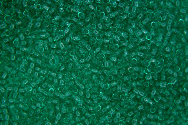 10g TOHO 11/0 Round Japanese Seed Beads 2mm 72 Transparent Beach Glass Green