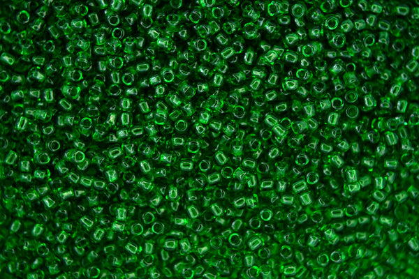 10g TOHO 11/0 Round Japanese Seed Beads 2mm 7B Transparent Grass Green