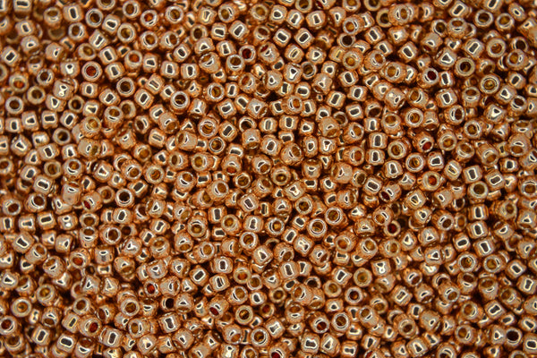 10g TOHO 11/0 Round Japanese Seed Beads 2mm PF551 PermaFinish Galvanized Rose Gold