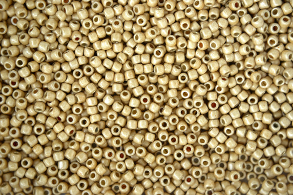 10g TOHO 11/0 Round Japanese Seed Beads 2mm PF558F PermaFinish Matte Galvanized Starlight