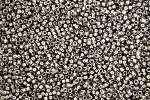 10g TOHO 15/0 Round Japanese Seed Beads 1.5mm 1010 Silver Lined Luster Medium Amethyst