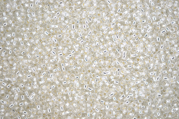 10g TOHO 15/0 Round Japanese Seed Beads 1.5mm 21 Silver Lined Crystal