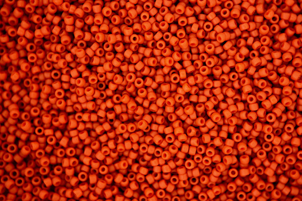 10g TOHO 15/0 Round Japanese Seed Beads 1.5mm 2611F Semi Glazed Orange