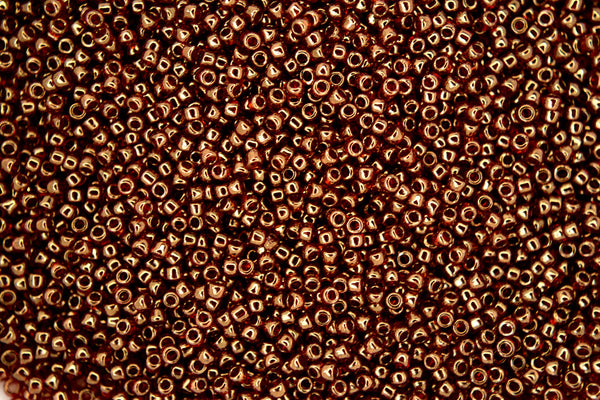 10g TOHO 15/0 Round Japanese Seed Beads 1.5mm 329 Gold Lustered African Sunset