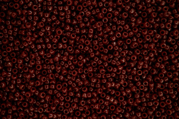 10g TOHO 15/0 Round Japanese Seed Beads 1.5mm 46 Opaque Oxblood