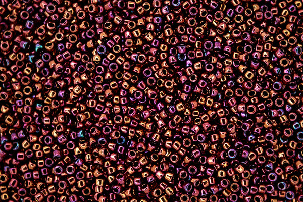 10g TOHO 15/0 Round Japanese Seed Beads 1.5mm 502 Higher Metallic Amethyst