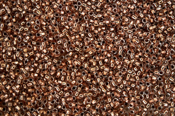 10g TOHO 15/0 Round Japanese Seed Beads 1.5mm 740 Copper Lined Crystal