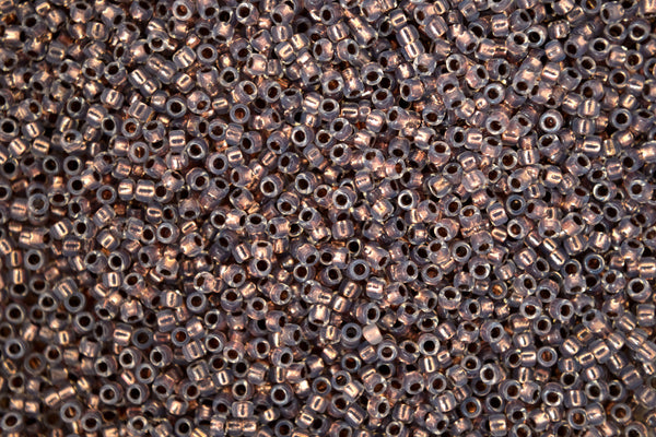 10g TOHO 15/0 Round Japanese Seed Beads 1.5mm 741 Copper Lined Alabaster
