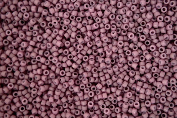 10g TOHO 15/0 Round Japanese Seed Beads 1.5mm 766 Opaque Pastel Frosted Light Lilac