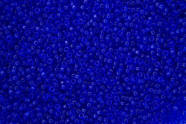 10g TOHO 15/0 Round Japanese Seed Beads 1.5mm 8 Transparent Cobalt