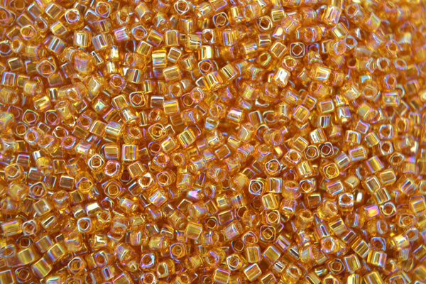 10g TOHO 1.5mm Cube Japanese Seed Beads 162C Transparent Rainbow Topaz