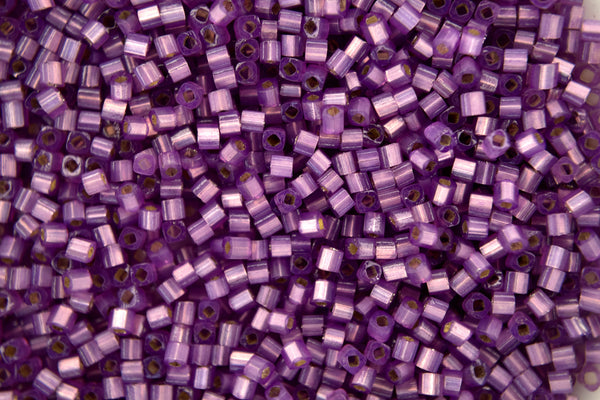 10g TOHO 1.5mm Cube Japanese Seed Beads 2108 Silver Lined Milky Amethyst