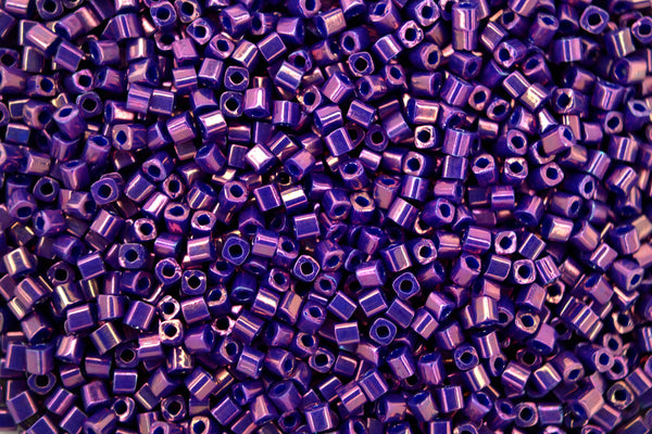 10g TOHO 1.5mm Cube Japanese Seed Beads 461 Higher Metallic Grape